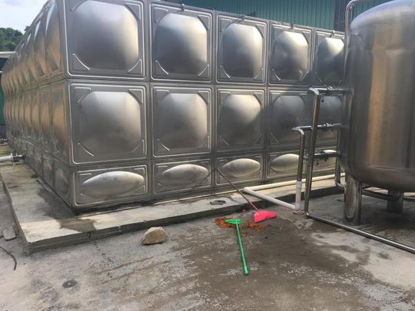100吨不锈钢水箱，深圳工地安装完成|宏量水箱